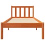 Wax brown solid pine wood bed frame 90x190 cm by , Beds and slatted bases - Ref: Foro24-844802, Price: 65,76 €, Discount: %