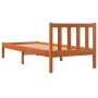 Wax brown solid pine wood bed frame 90x190 cm by , Beds and slatted bases - Ref: Foro24-844802, Price: 65,76 €, Discount: %