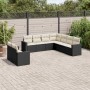 Set aus 8-teiligen Gartensofas und Kissen Kunstrattan schwarz von , Gartensets - Ref: Foro24-3219136, Preis: 586,81 €, Rabatt: %