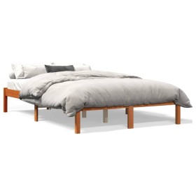 Estructura de cama madera maciza pino marrón cera 120x200 cm de , Camas y somieres - Ref: Foro24-844854, Precio: 80,99 €, Des...