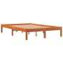 Estructura de cama madera maciza pino marrón cera 120x200 cm de , Camas y somieres - Ref: Foro24-844854, Precio: 81,29 €, Des...