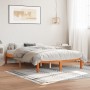 Solid wax brown pine wood bed frame 120x200 cm by , Beds and slatted bases - Ref: Foro24-844854, Price: 80,99 €, Discount: %