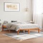 Estructura de cama madera maciza pino marrón cera 135x190 cm de , Camas y somieres - Ref: Foro24-844842, Precio: 81,31 €, Des...