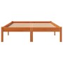 Estructura de cama madera maciza pino marrón cera 135x190 cm de , Camas y somieres - Ref: Foro24-844842, Precio: 81,31 €, Des...