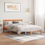 Estructura de cama madera maciza pino marrón cera 140x200 cm de , Camas y somieres - Ref: Foro24-844809, Precio: 92,01 €, Des...