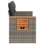 Garden sofa with cushions, 2 seats, synthetic gray rattan by , Outdoor sofas - Ref: Foro24-366145, Price: 194,39 €, Discount: %