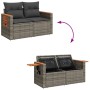 Garden sofa with cushions, 2 seats, synthetic gray rattan by , Outdoor sofas - Ref: Foro24-366145, Price: 194,39 €, Discount: %