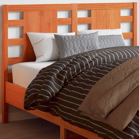 Wax brown solid pine wood bed headboard 135 cm by , Headboards and footboards - Ref: Foro24-844333, Price: 49,42 €, Discount: %