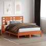 Wax brown solid pine wood bed headboard 135 cm by , Headboards and footboards - Ref: Foro24-844333, Price: 49,42 €, Discount: %