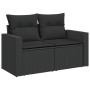 2-seater garden sofa with black synthetic rattan cushions by , Outdoor sofas - Ref: Foro24-365971, Price: 145,12 €, Discount: %