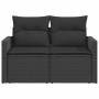 2-seater garden sofa with black synthetic rattan cushions by , Outdoor sofas - Ref: Foro24-365971, Price: 145,12 €, Discount: %