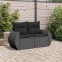 2-seater garden sofa with black synthetic rattan cushions by , Outdoor sofas - Ref: Foro24-365973, Price: 183,13 €, Discount: %