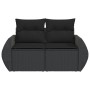 2-seater garden sofa with black synthetic rattan cushions by , Outdoor sofas - Ref: Foro24-365973, Price: 183,13 €, Discount: %