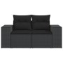 2-seater garden sofa with black synthetic rattan cushions by , Outdoor sofas - Ref: Foro24-365992, Price: 205,65 €, Discount: %