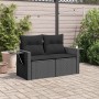 2-seater garden sofa with black synthetic rattan cushions by , Outdoor sofas - Ref: Foro24-365990, Price: 269,78 €, Discount: %