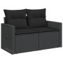 2-seater garden sofa with black synthetic rattan cushions by , Outdoor sofas - Ref: Foro24-365990, Price: 269,78 €, Discount: %