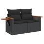 2-seater garden sofa with black synthetic rattan cushions by , Outdoor sofas - Ref: Foro24-365978, Price: 173,95 €, Discount: %