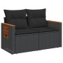 2-seater garden sofa with black synthetic rattan cushions by , Outdoor sofas - Ref: Foro24-365978, Price: 173,95 €, Discount: %