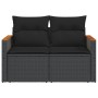 2-seater garden sofa with black synthetic rattan cushions by , Outdoor sofas - Ref: Foro24-365978, Price: 173,95 €, Discount: %