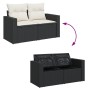 2-seater garden sofa with black synthetic rattan cushions by , Outdoor sofas - Ref: Foro24-366016, Price: 160,12 €, Discount: %