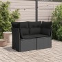 2-seater garden sofa with black synthetic rattan cushions by , Outdoor sofas - Ref: Foro24-365986, Price: 172,06 €, Discount: %