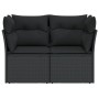 2-seater garden sofa with black synthetic rattan cushions by , Outdoor sofas - Ref: Foro24-365986, Price: 172,06 €, Discount: %