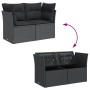 2-seater garden sofa with black synthetic rattan cushions by , Outdoor sofas - Ref: Foro24-365986, Price: 172,06 €, Discount: %