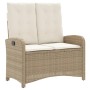 Sillón reclinable de jardín con cojines ratán sintético beige de , Bancos de jardín - Ref: Foro24-368219, Precio: 174,92 €, D...