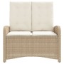 Sillón reclinable de jardín con cojines ratán sintético beige de , Bancos de jardín - Ref: Foro24-368219, Precio: 174,92 €, D...