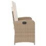 Garden reclining armchair with beige synthetic rattan cushions by , garden benches - Ref: Foro24-368219, Price: 174,92 €, Dis...