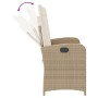 Garden reclining armchair with beige synthetic rattan cushions by , garden benches - Ref: Foro24-368219, Price: 174,92 €, Dis...