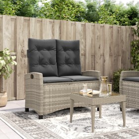 Reclining garden armchair with gray synthetic rattan cushions by , garden benches - Ref: Foro24-368231, Price: 194,99 €, Disc...