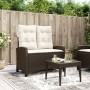 Reclining garden armchair with brown synthetic rattan cushions by , garden benches - Ref: Foro24-368227, Price: 194,99 €, Dis...