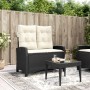 Reclining garden armchair with black synthetic rattan cushions by , garden benches - Ref: Foro24-368225, Price: 189,99 €, Dis...