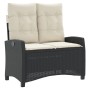 Reclining garden armchair with black synthetic rattan cushions by , garden benches - Ref: Foro24-368225, Price: 189,99 €, Dis...