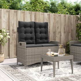 Reclining garden armchair with gray synthetic rattan cushions by , garden benches - Ref: Foro24-368238, Price: 185,09 €, Disc...