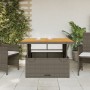 PE rattan and gray acacia wood garden table 110x110x71 cm by , Garden tables - Ref: Foro24-368273, Price: 177,66 €, Discount: %