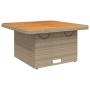 Mesa de jardín ratán sintético madera acacia beige 80x80x71 cm de , Mesas de jardín - Ref: Foro24-368271, Precio: 143,49 €, D...