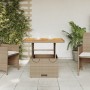 Synthetic rattan garden table with acacia wood in beige, measuring 80x80x71 cm. by , Garden tables - Ref: Foro24-368271, Pric...