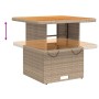 Mesa de jardín ratán sintético madera acacia beige 80x80x71 cm de , Mesas de jardín - Ref: Foro24-368271, Precio: 143,49 €, D...