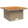 Mesa de jardín ratán sintético madera acacia beige 80x80x71 cm de , Mesas de jardín - Ref: Foro24-368271, Precio: 143,49 €, D...