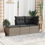 Garden sofa set 3 pieces and gray synthetic rattan cushions by , Garden sets - Ref: Foro24-3249309, Price: 182,65 €, Discount: %