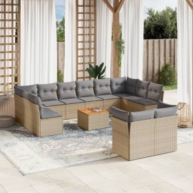 Garden set with 13-piece synthetic rattan beige cushions. by , Garden sets - Ref: Foro24-3223917, Price: 864,84 €, Discount: %