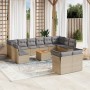 Garden set with 13-piece synthetic rattan beige cushions. by , Garden sets - Ref: Foro24-3223917, Price: 864,33 €, Discount: %