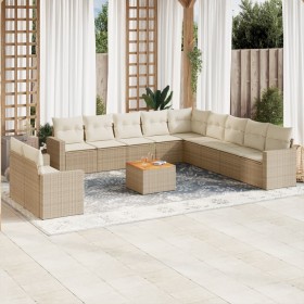 12-teiliges Gartensofa-Set und braune synthetische Rattankissen von , Gartensets - Ref: Foro24-3224203, Preis: 933,99 €, Raba...