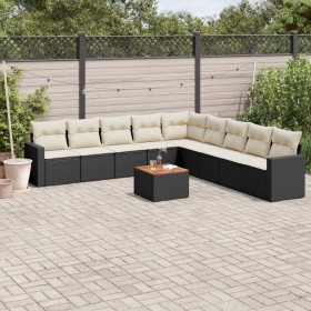 Set de sofás de jardín 10 pzas cojines ratán sintético negro de , Conjuntos de jardín - Ref: Foro24-3224166, Precio: 580,01 €...