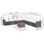 Set Gartensofas 10 Stück Kissen synthetisches Rattan schwarz von , Gartensets - Ref: Foro24-3224166, Preis: 583,35 €, Rabatt: %