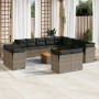 Set mit 14 Gartensofas mit Kissen synthetisches Rattangrau von , Gartensets - Ref: Foro24-3223960, Preis: 932,83 €, Rabatt: %