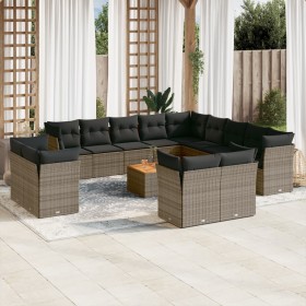 14-piece garden sofa set with gray synthetic rattan cushions by , Garden sets - Ref: Foro24-3223960, Price: 932,83 €, Discoun...