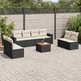 Set aus 8-teiligen Gartensofas und Kissen Kunstrattan schwarz von , Gartensets - Ref: Foro24-3224082, Preis: 493,26 €, Rabatt: %